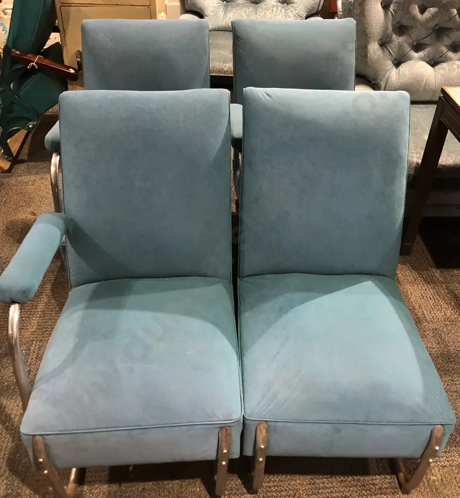 Pair of Art Deco Armchairs Together with two Seater Sofa (A/F) Image 1++