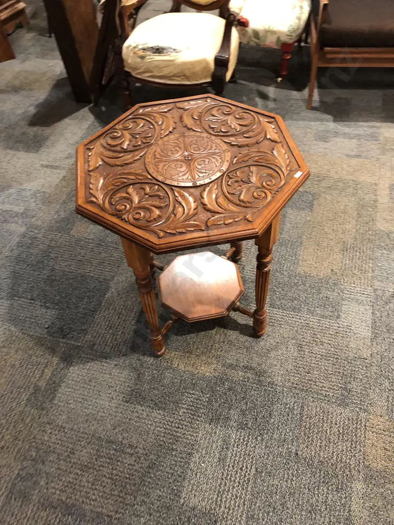Carved Occasional Octagonal Table Image 1++