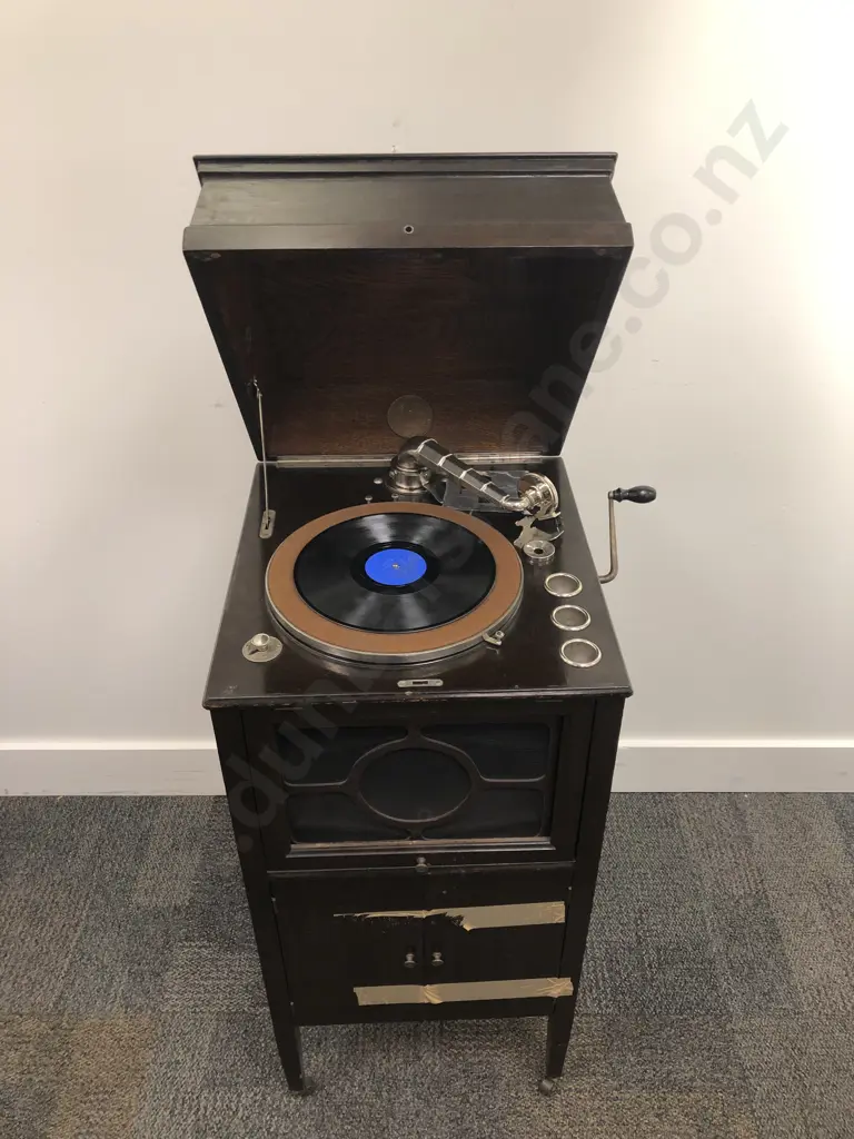 Cheney Floor Standing Gramophone Together with Assorted Records Image 1++