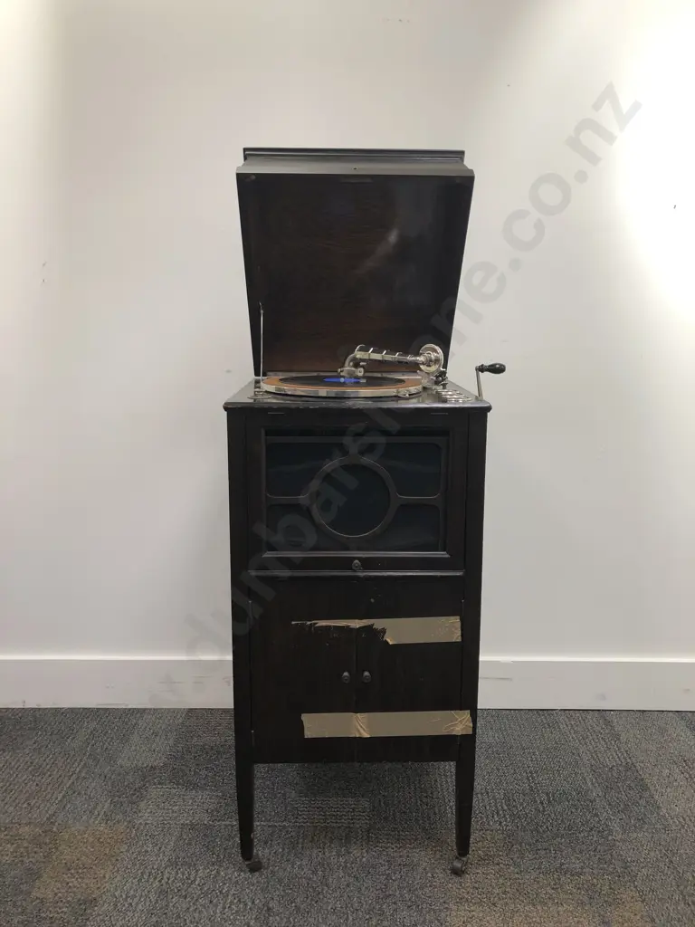 Cheney Floor Standing Gramophone Together with Assorted Records Image 1++