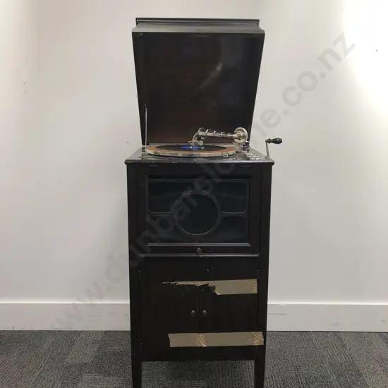 Cheney Floor Standing Gramophone Together with Assorted Records