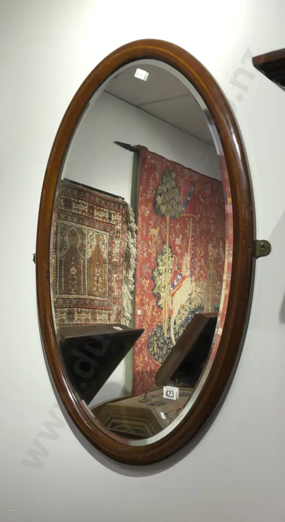 Bevel edged Revival Oval Wall Mirror Image 1++