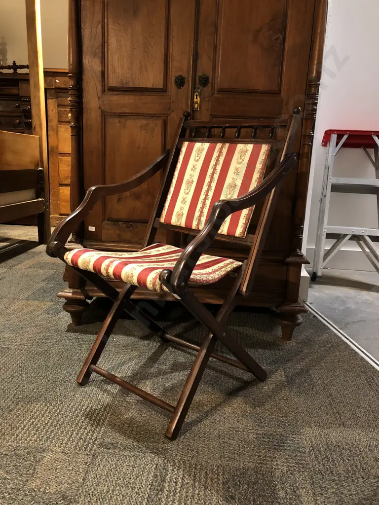 Victorian Folding Chair with Gallery Back Image 1++