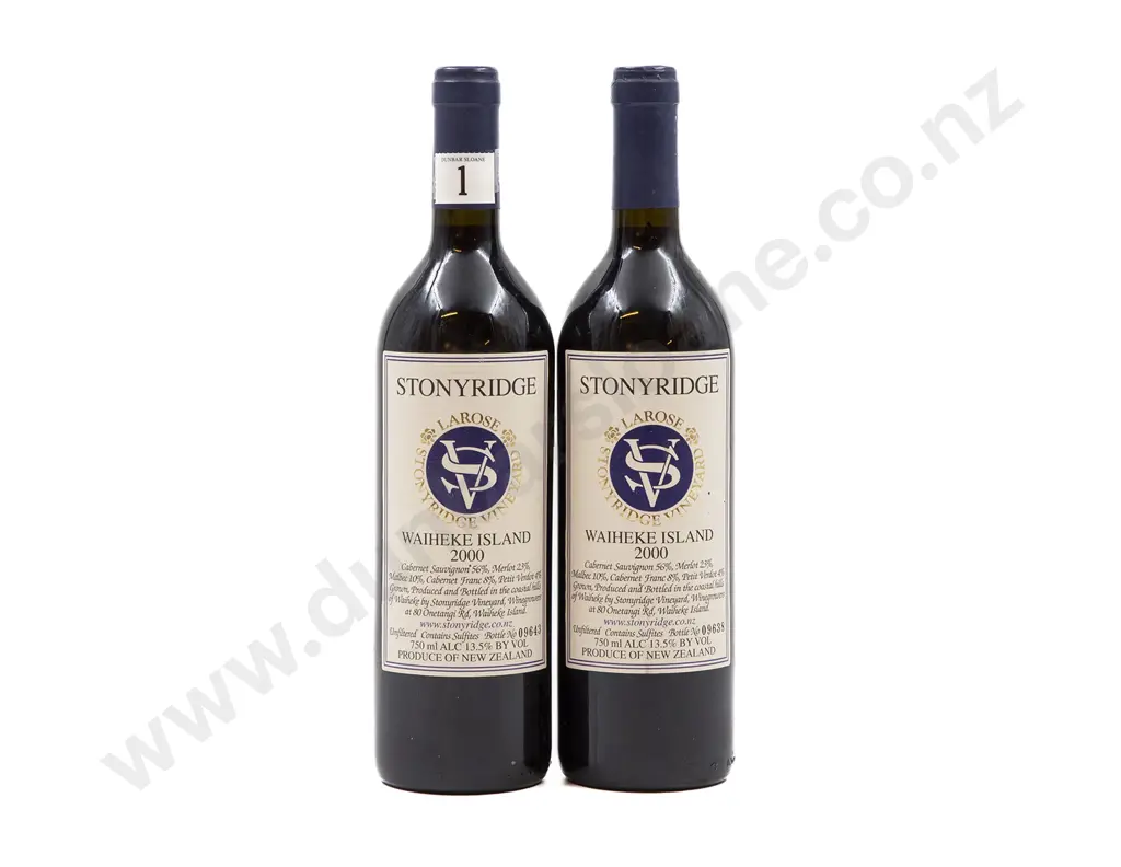 2 bottles NZ 2000 Stonyridge Vineyard Larose Waiheke Island Image 1++