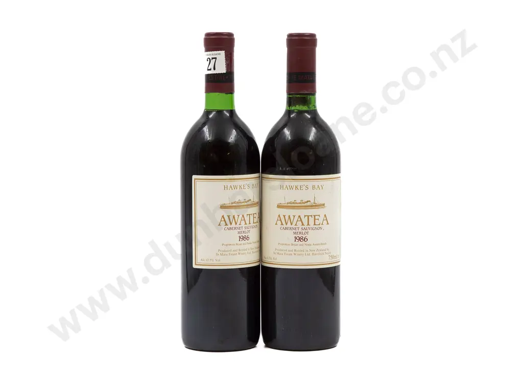 2 bottles 1986 Awatea - Cabernet Sauvignon Merlot Image 1++
