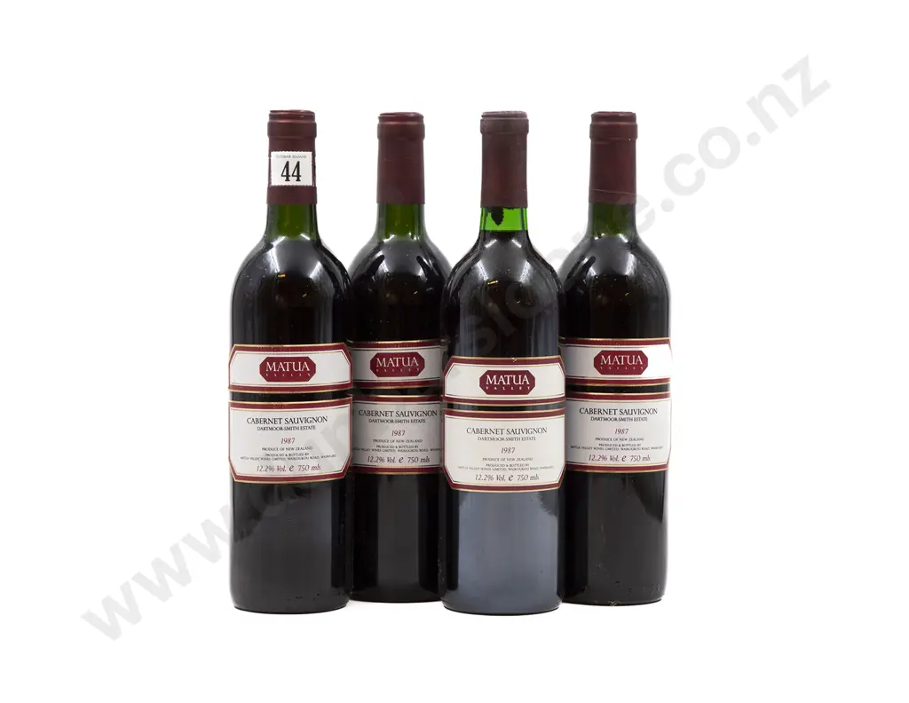 4 bottles 1987 Matua Valley Dartmoor-Smith Estate Cabernet Sauvignon Image 1++