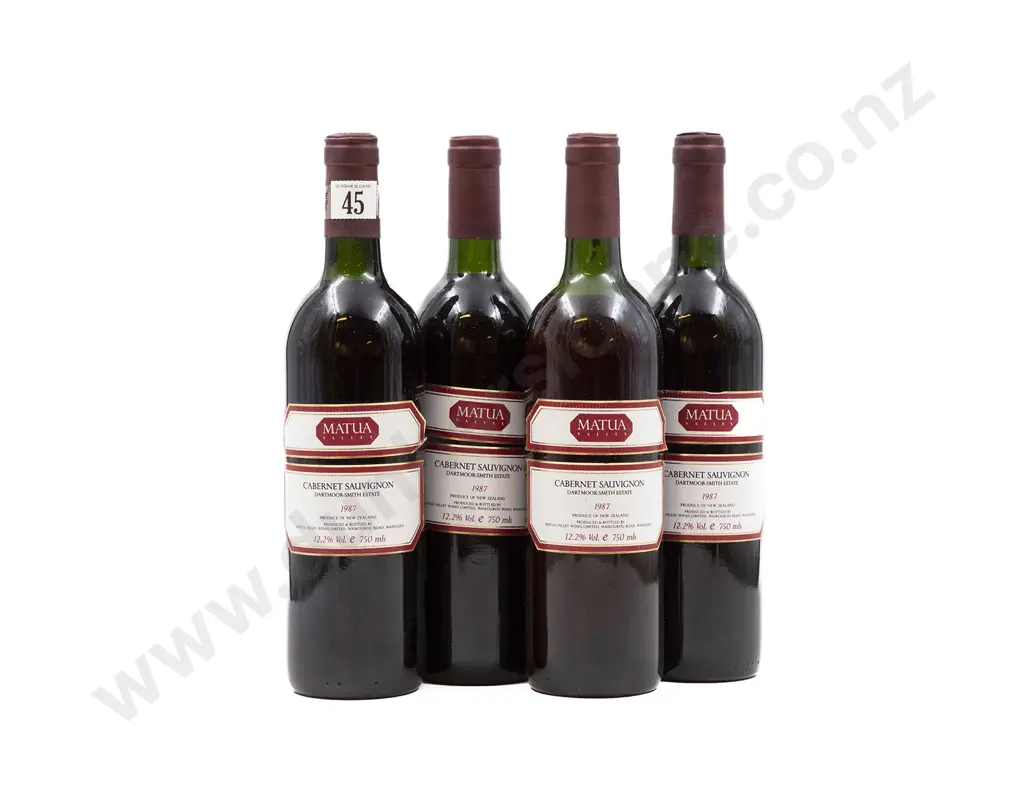 4 bottles 1987 Matua Valley Dartmoor-Smith Estate Cabernet Sauvignon Image 1++