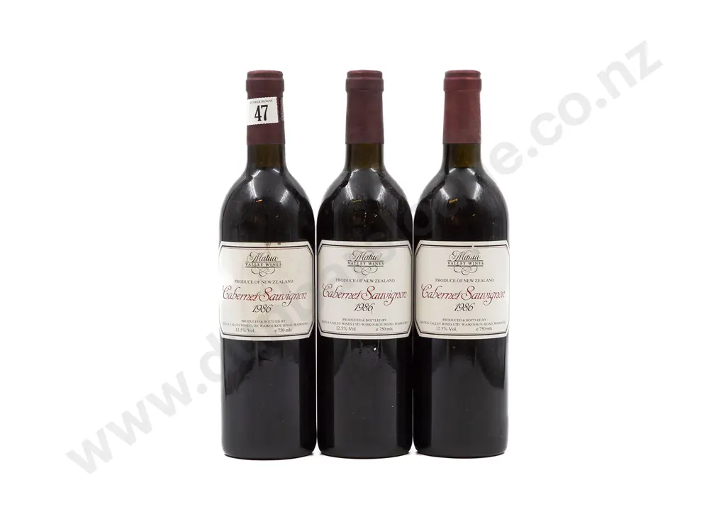 3 bottles 1986 Matua Valley Wines Cabernet Sauvignon Image 1++