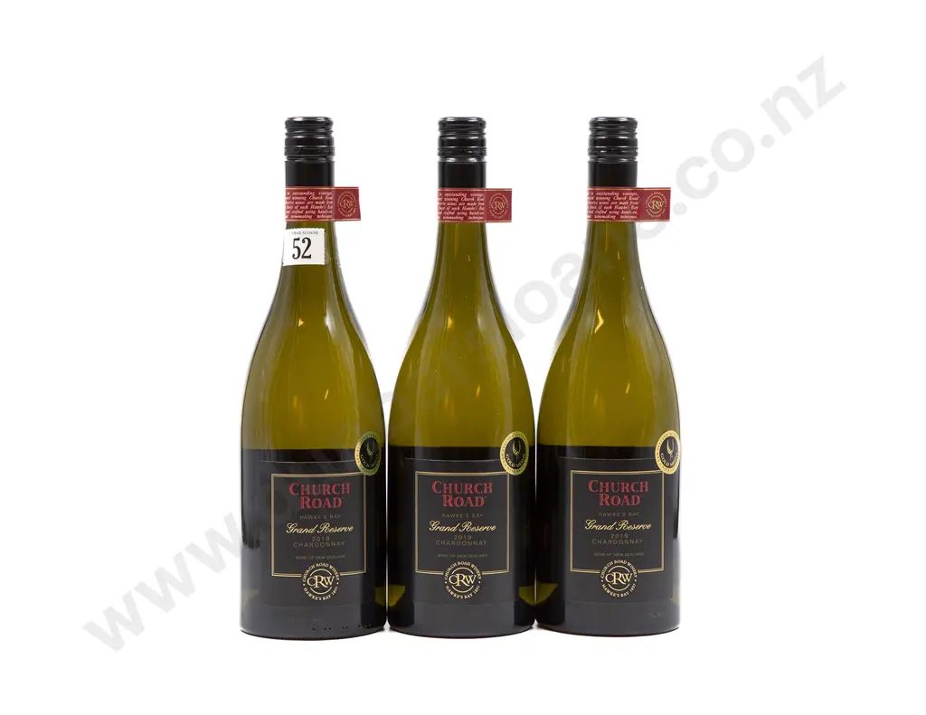 3 bottles 2019 Church Road Grand Reserve Chardonnay Hawkes Bay Image 1++