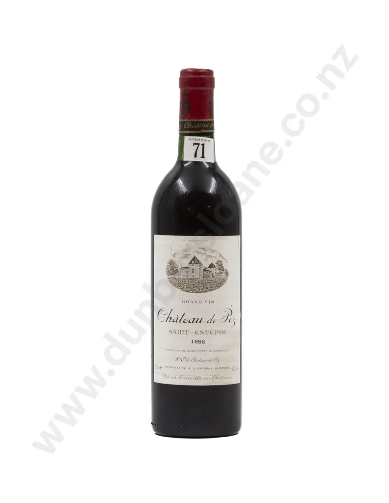 1 bottle 1986 Chateau de Pez Saint Estephe Image 1++