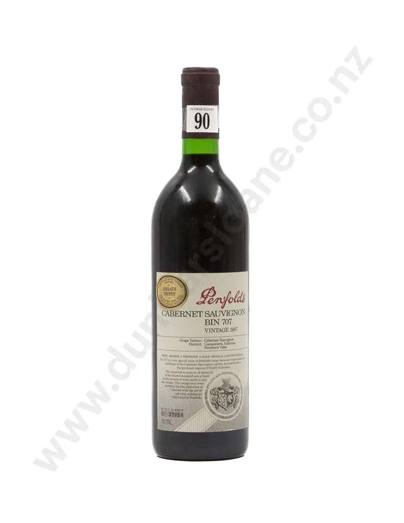 1 bottle Vintage 1987 Penfolds Cabernet Sauvignon Bin 707 Image 1++