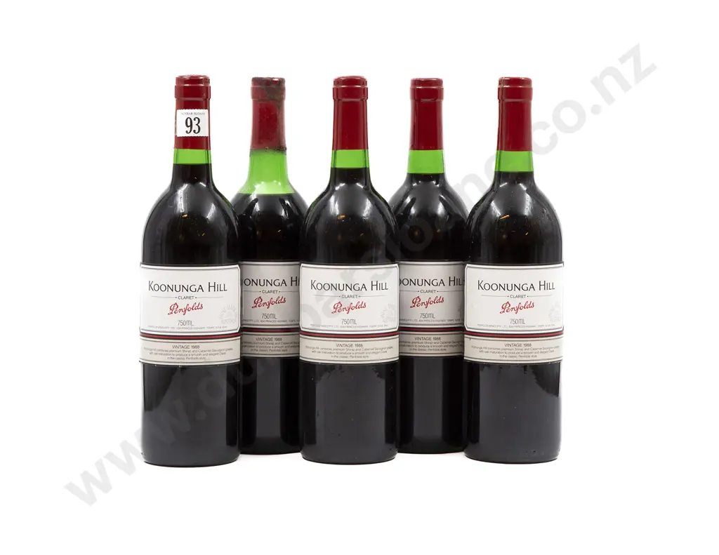 5 bottles 1988 Penfolds Koonunga Hill Claret - Shiraz Cabernet Image 1++