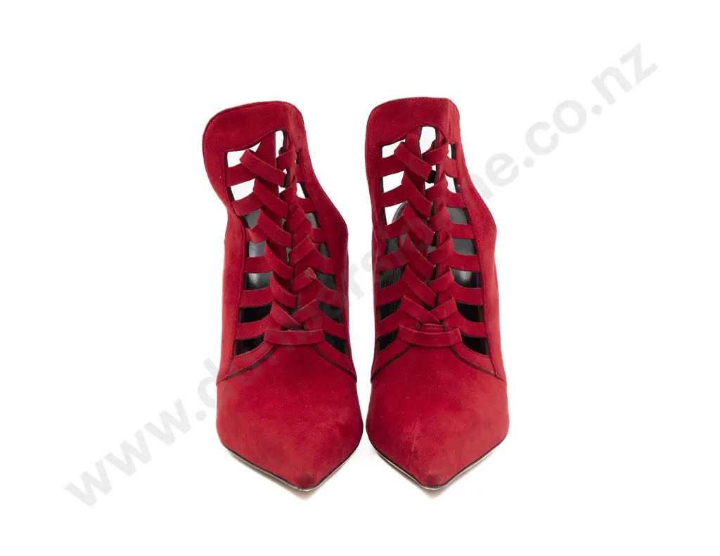 Versace Red Suede Pointed-Toe Stiletto Mules Image 1++