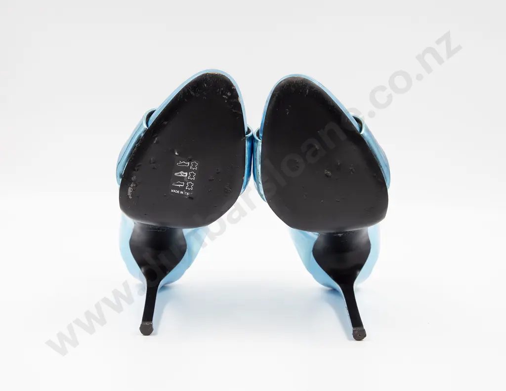Giuseppe Zanotti Coline Metallic Blue Mules Image 1++