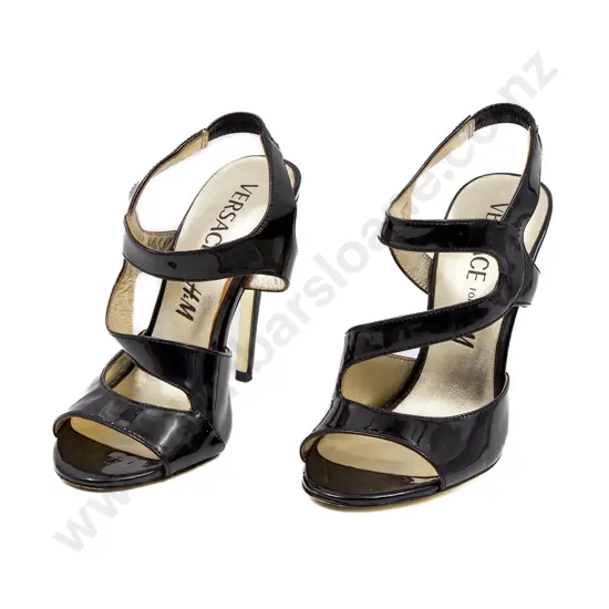 Versace x H&M Black Patent Leather Sandals