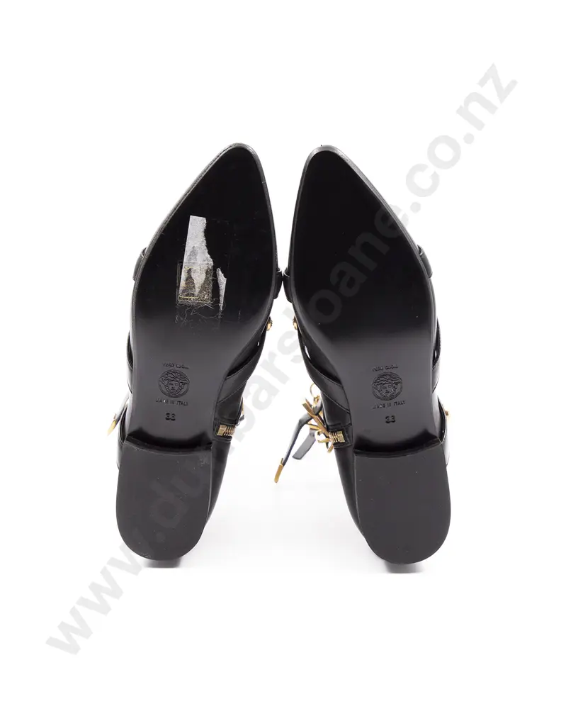 Versace Tribute Medallion Buckle Ankle Boot Image 1++