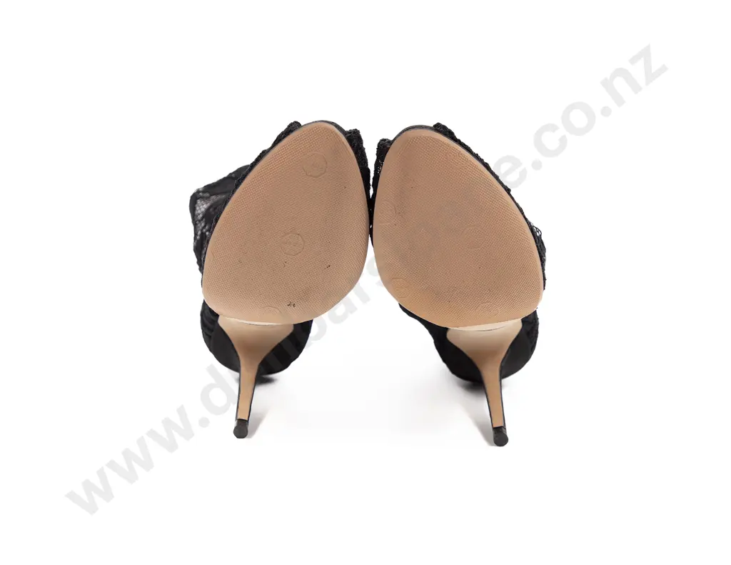 Dolce & Gabbana Stretch Lace Open Toe Booties Image 1++