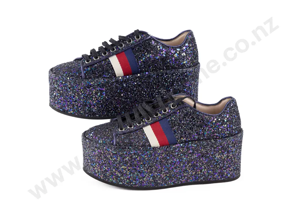 Gucci Peggy Platform Multi Glitter Sneakers Image 1++