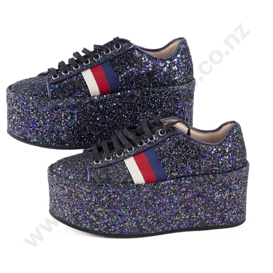 Gucci Peggy Platform Multi Glitter Sneakers