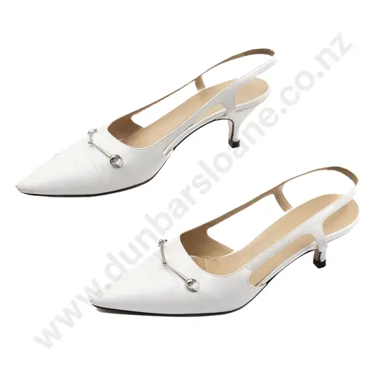 Vintage Gucci by Tom Ford Horsebit Sling Back Kitten Heel Pumps