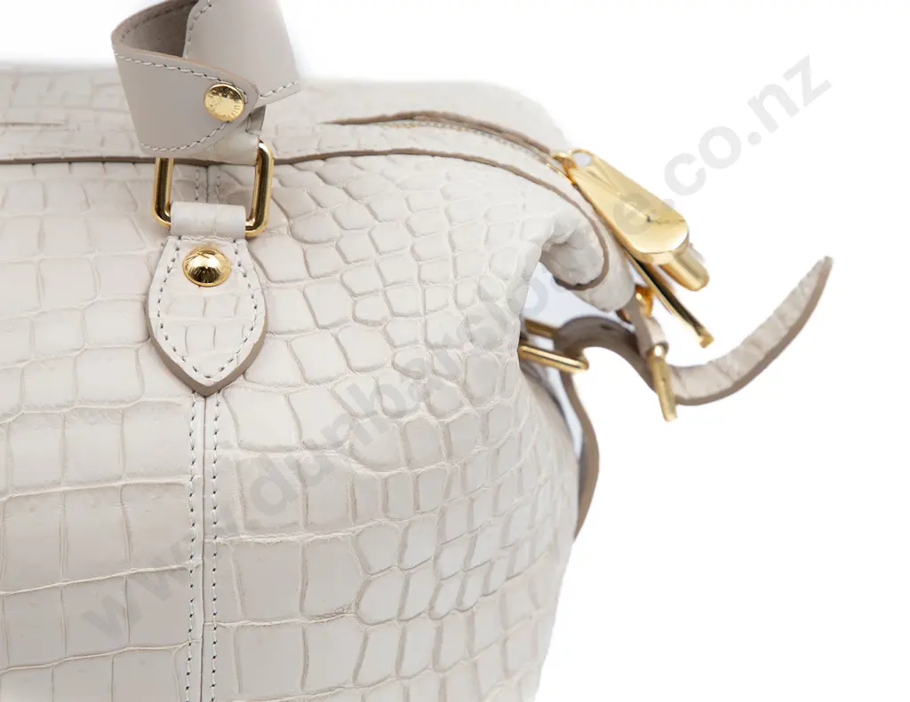 Louis Vuitton Cream Crocodile Veau Sac Louis Special Order Bag Image 1++