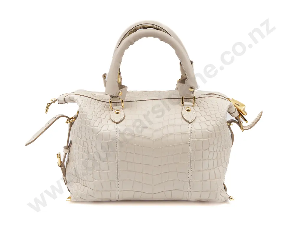 Louis Vuitton Cream Crocodile Veau Sac Louis Special Order Bag Image 1++