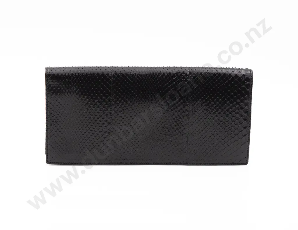 Versace Black Snake Skin Clutch Image 1++