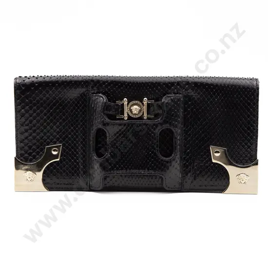 Versace Black Snake Skin Clutch