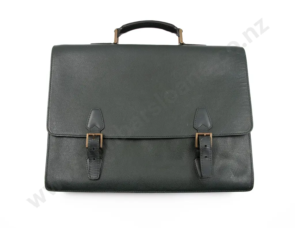 Louis Vuitton Tashkent Briefcase in Green Taiga Leather Image 1++