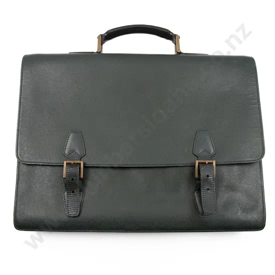 Louis Vuitton Tashkent Briefcase in Green Taiga Leather