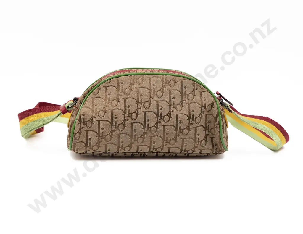 Dior Vintage Rasta Zipped Brown Red Green and Yellow Shoulder Bag Image 1++