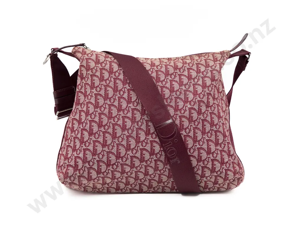 Dior Messenger Burgundy Monogram Trotter Red Canvas Crossbody Bag Image 1++