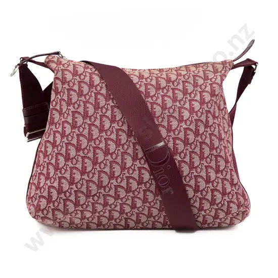 Dior Messenger Burgundy Monogram Trotter Red Canvas Crossbody Bag