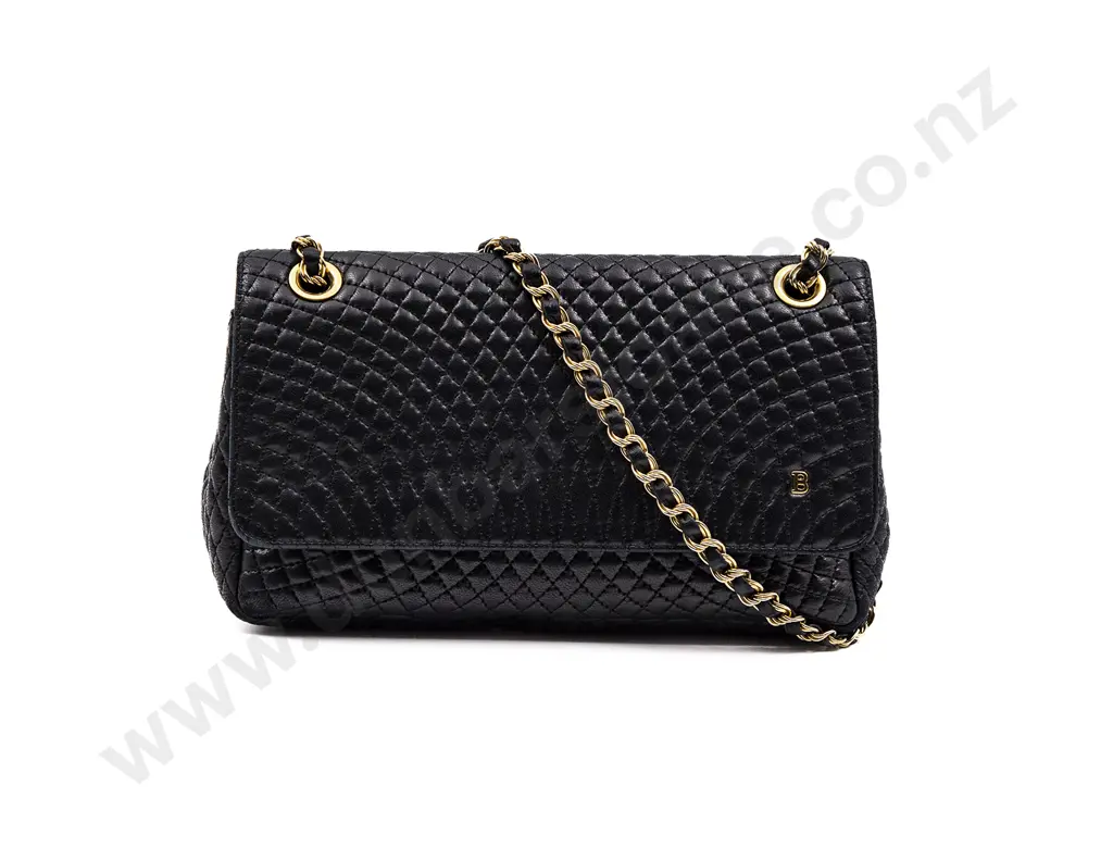 Bally Quilted Black Leather Crossbody Flap Bag Image 1++