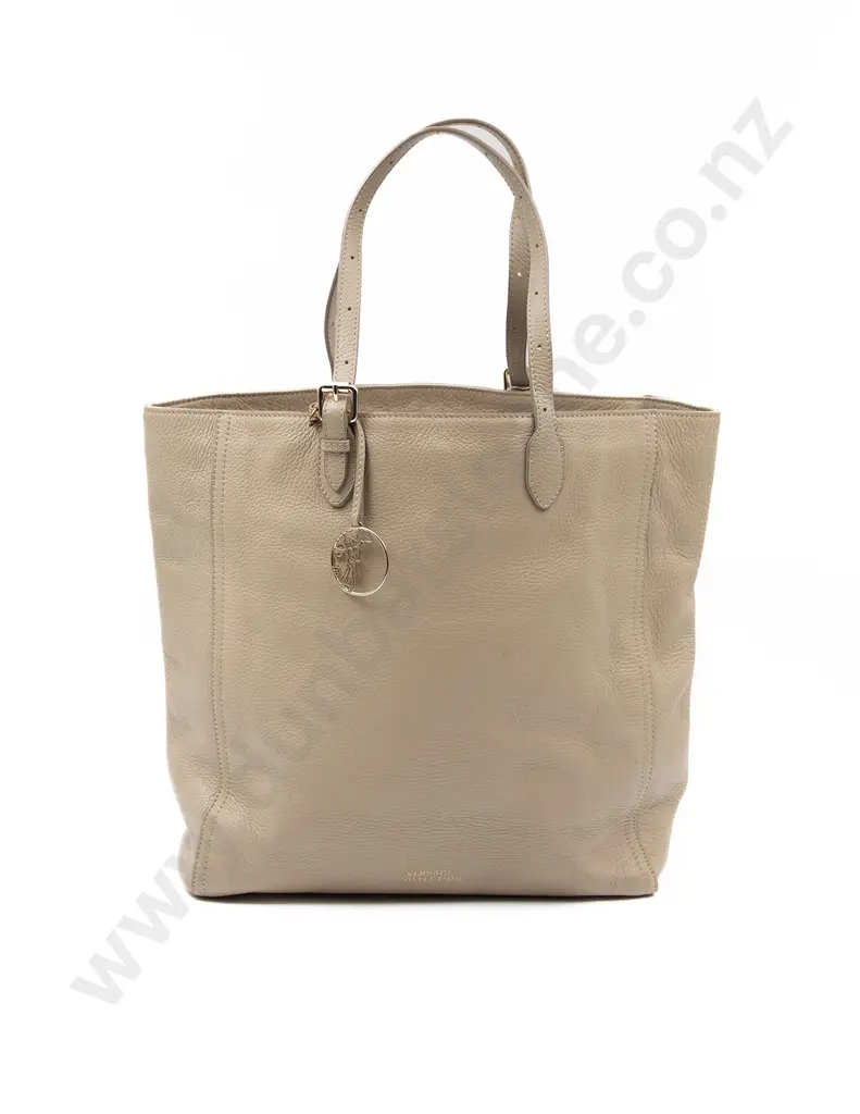 Versace Collection Tan Leather Tote Bag Image 1++