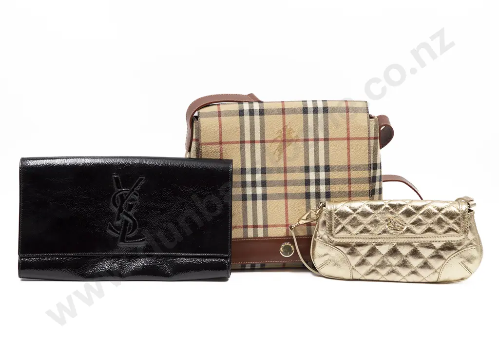 Vintage Yves Saint Laurent Clutch together with Imitation Burberry Satchel & Shoulder Bag Image 1++