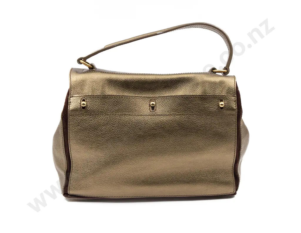 Yves Saint Laurent Metallic Gold Leather Muse II Satchel Image 1++