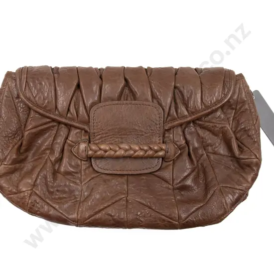 Miu Miu Nappa Patch Pochette Clutch in Terra