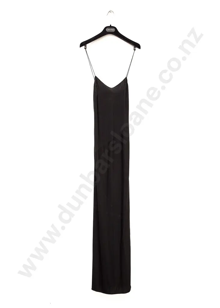 Made in USA Calvin Klein Collection Black Bias Cut Evening Dress Image 1++