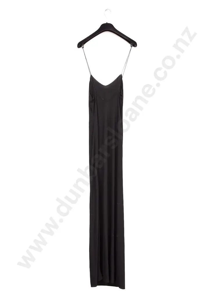 Made in USA Calvin Klein Collection Black Bias Cut Evening Dress Image 1++