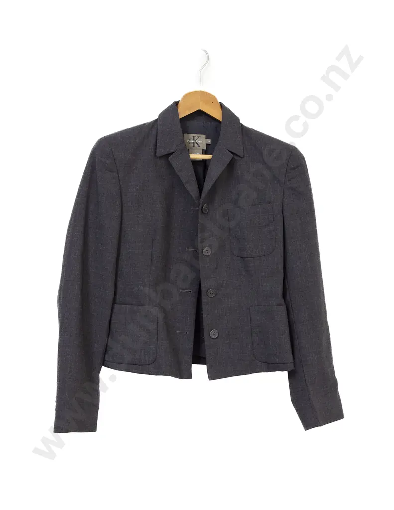 Made in Italy Calvin Klein Dark Grey Fleck Short Jacket Image 1++