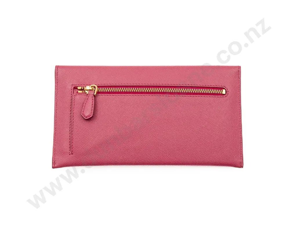 Prada Pink Saffiano Envelope Wallet Image 1++