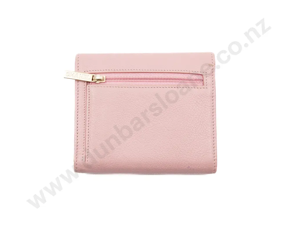 Chanel Pink Caviar Leather Timeless Compact Tri-Fold Wallet Image 1++