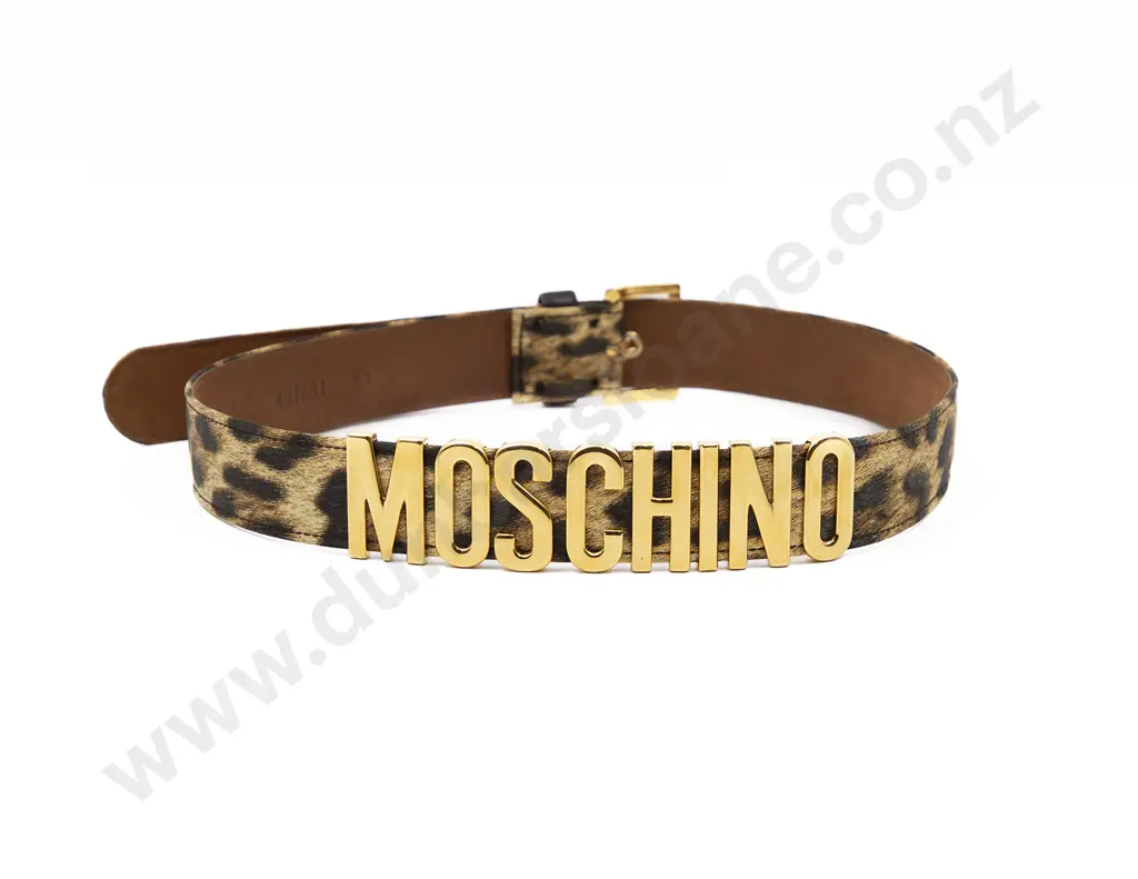 Moschiono Leopard-print Logo Belt Image 1++
