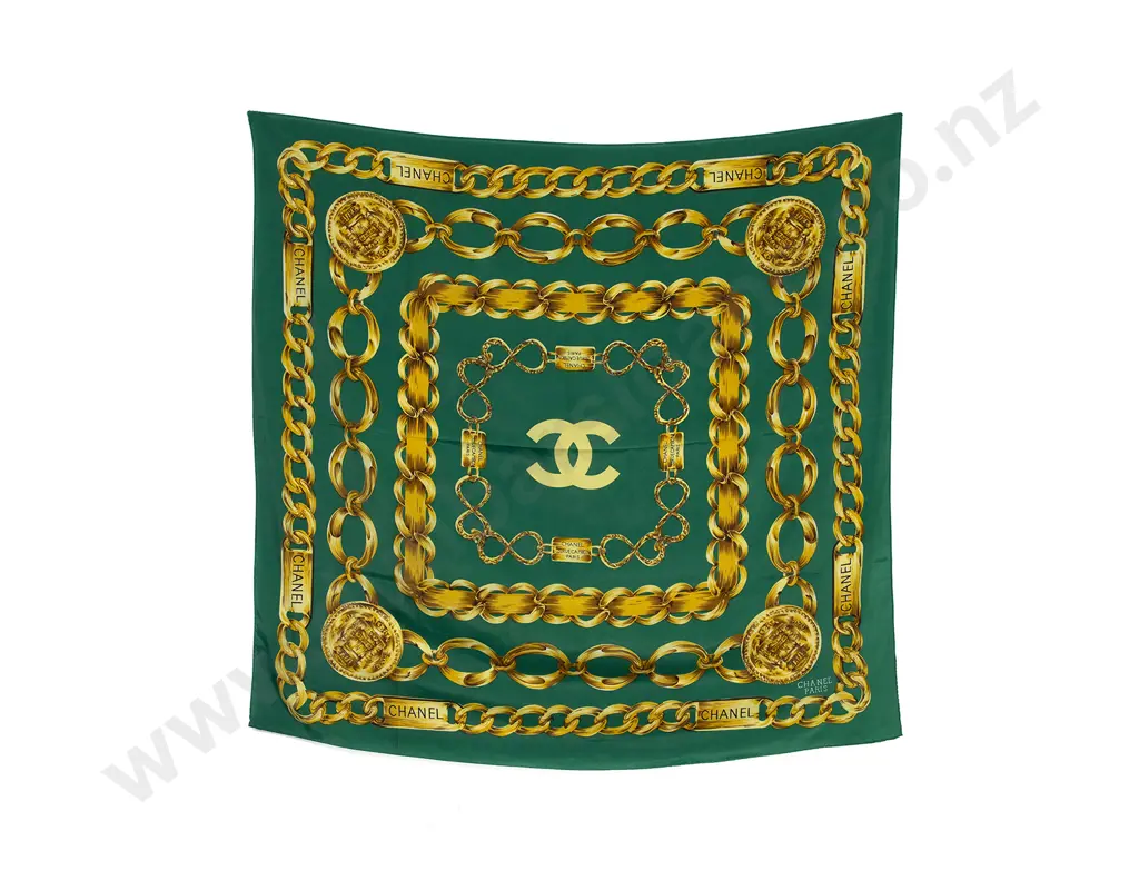 Chanel Emblem Chain Silk Scarf Image 1++
