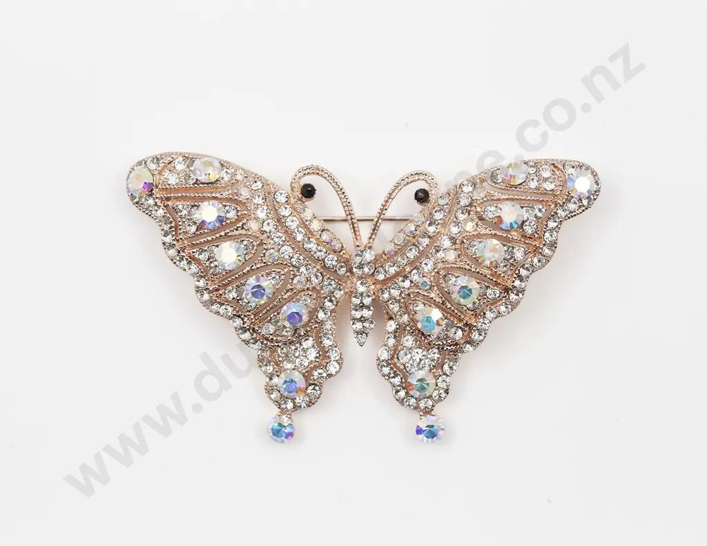 Aspinal of London Butterfly Rainbow Crystal Brooch Image 1++
