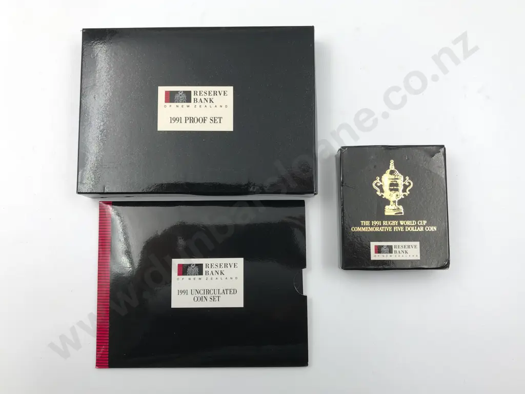 NZ 1991 Rugby World Cup Coin Sets Image 1++