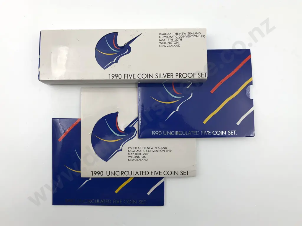 NZ 1990 Numismatic Convention Coin Sets Image 1++