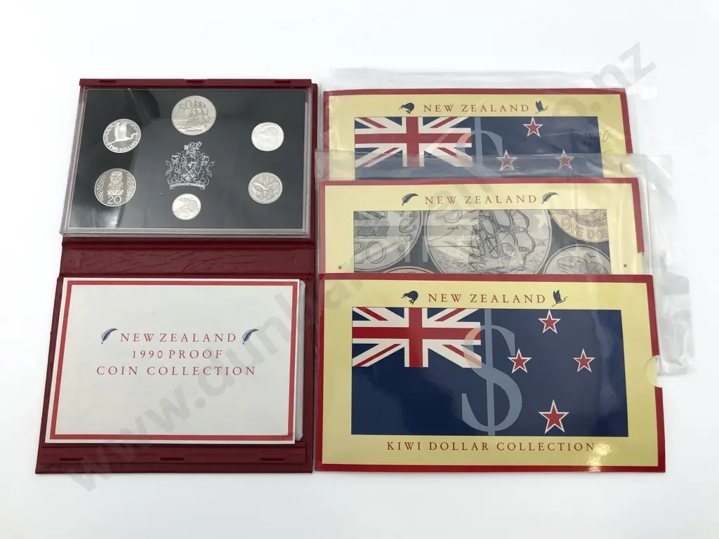 NZ 1990 Kiwi Dollar Coin Sets Image 1++