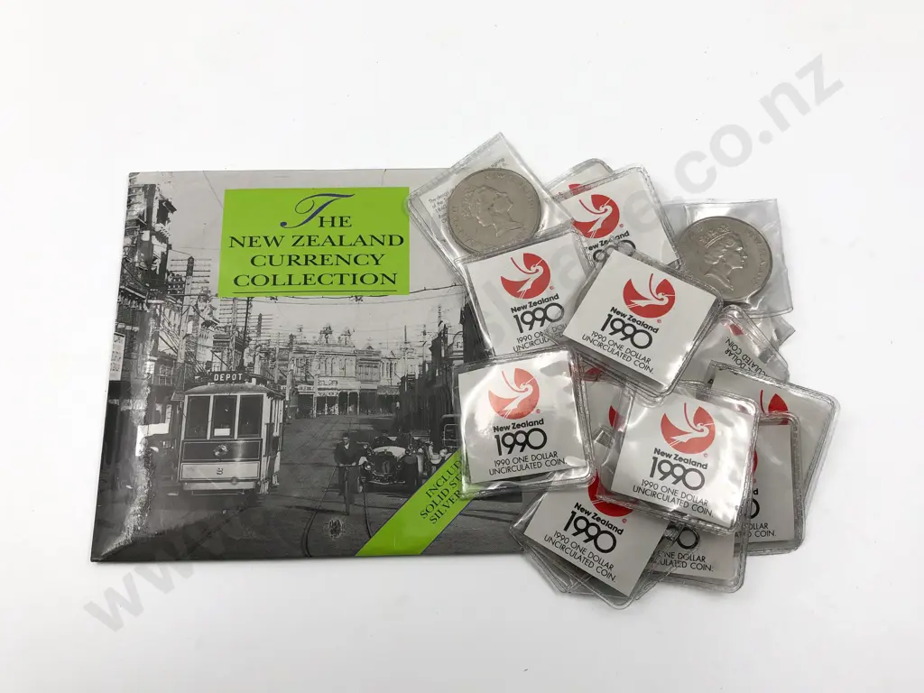 NZ 1990 Treaty of Waitangi Unc $1 x18 and coin set Image 1++